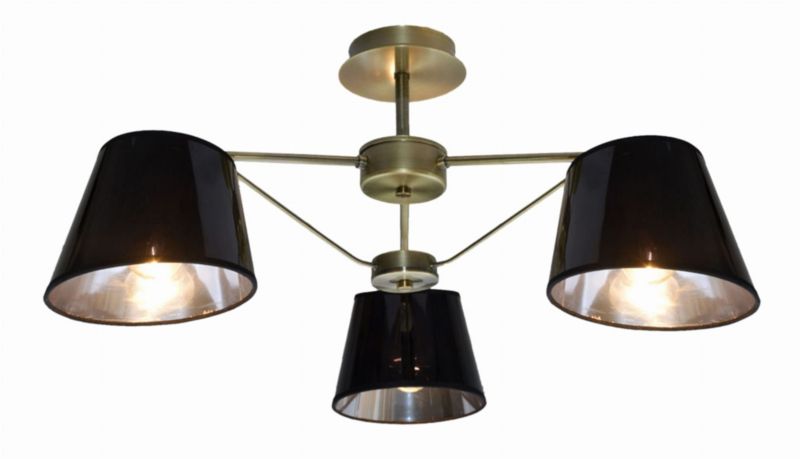 Lampa sufitowa Candellux Cortez mosiądz-czarna wym: 29 x 66 x 66 cm 3xE14 x 40W 1 szt.
