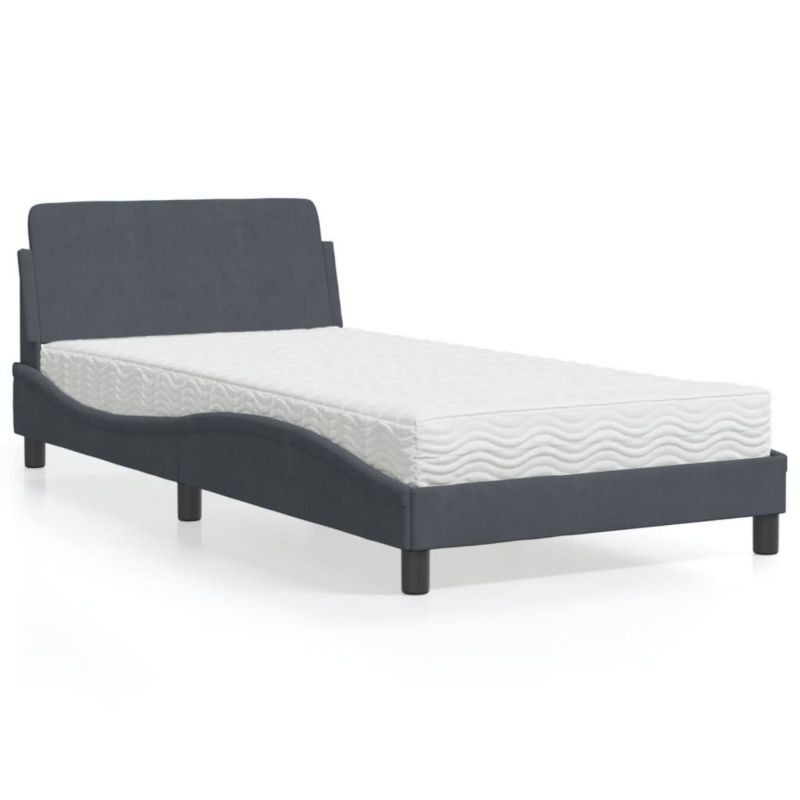 Łóżko tapicerowane WaszeMeble 100x200 cm ciemnoszare WM-3208352 1 szt.