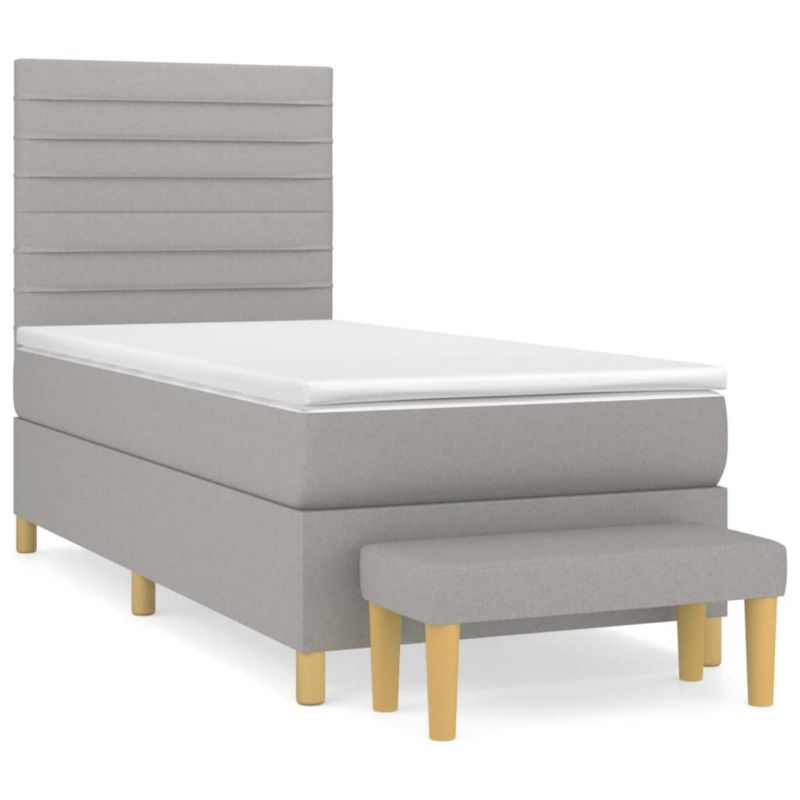 Łóżko kontynentalne WaszeMeble 80x200 cm jasnoszare WM-3137189 1 szt.