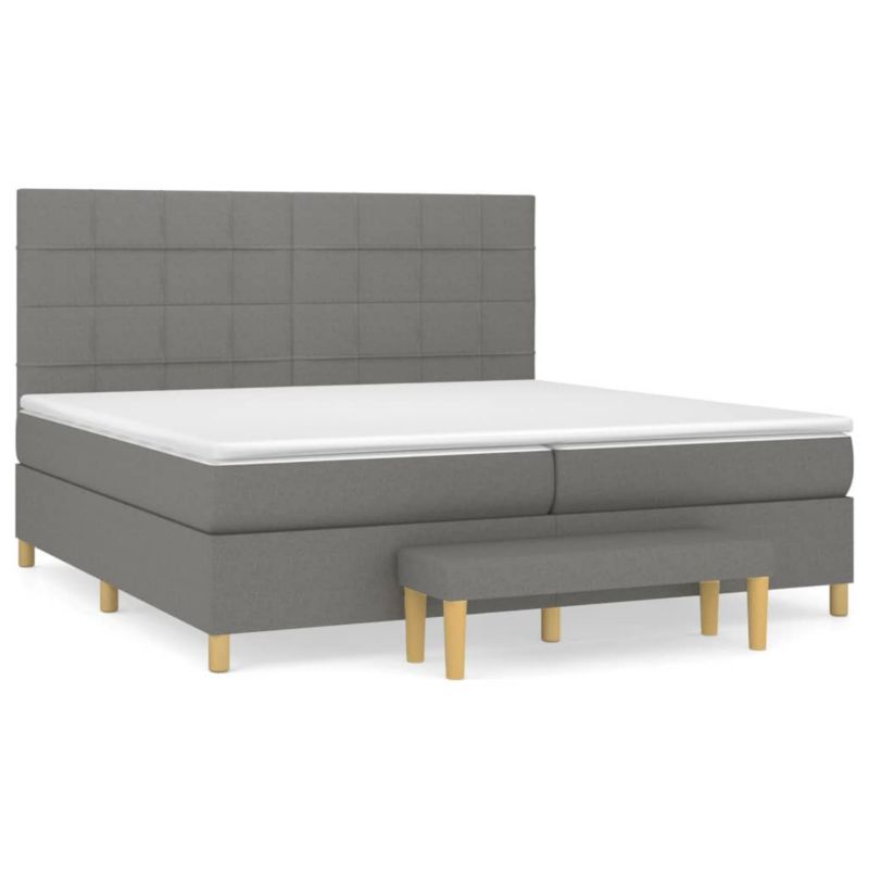 Łóżko kontynentalne WaszeMeble 200x200 cm ciemnoszara WM-3137182 1 szt.