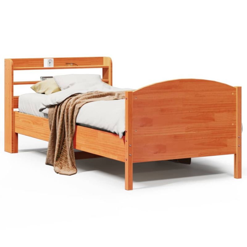Łóżko drewniane WaszeMeble 75x190 cm brąz WM-3306992 1 szt.