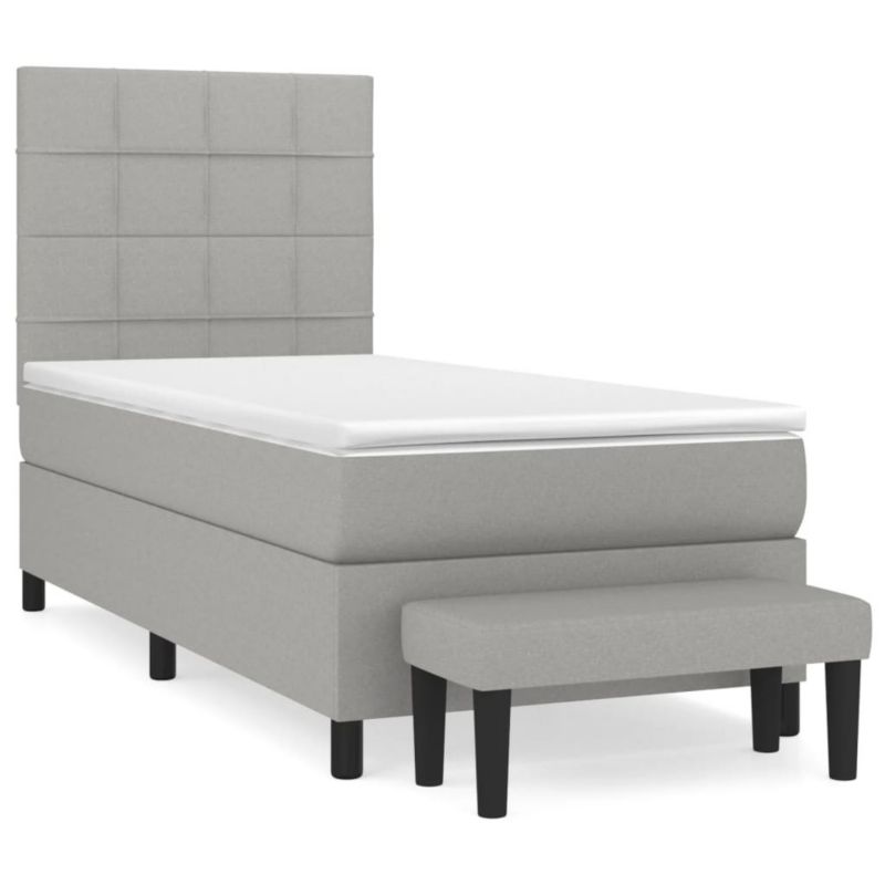 Łóżko kontynentalne WaszeMeble 90x200 cm jasnoszare WM-3136565 1 szt.
