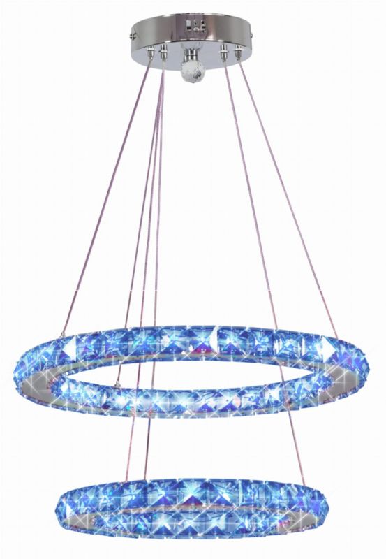 Żyrandol Candellux Lords 3106 chromowany-niebieski pilot wbudowany LED 27W 1 szt.