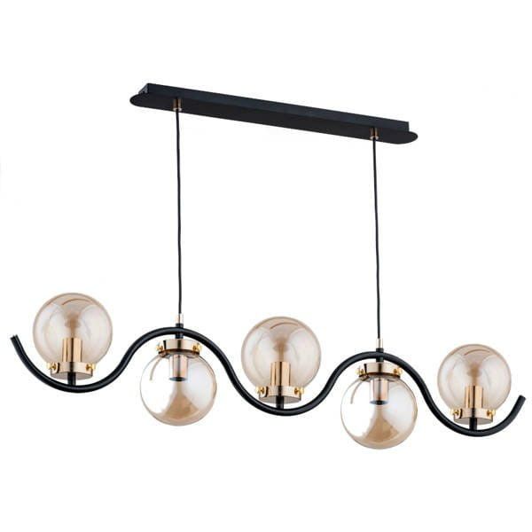 Lampa sufitowa wisząca Alfa Korda 1558 czarno-bursztynowy szklane kule 5xE14 x 40W 1 szt.