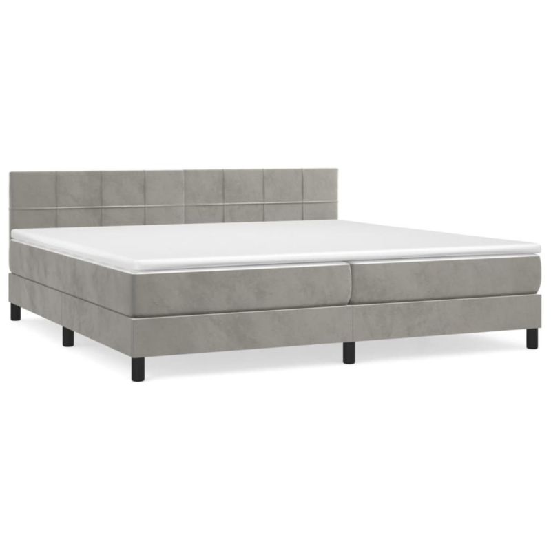 Łóżko kontynentalne WaszeMeble 200x200 cm jasnoszare WM-3141323 1 szt.