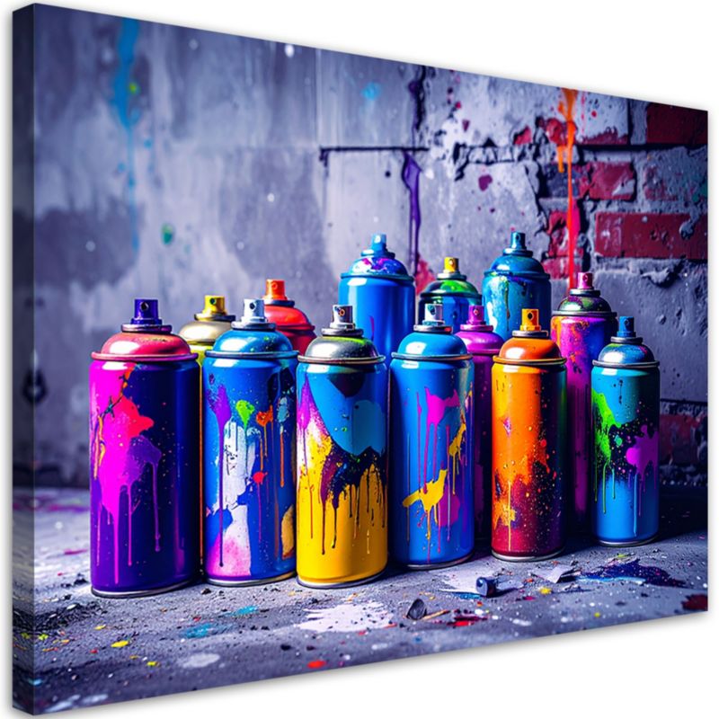 Obraz młodzieżowy do salonu biura Feeby Farba w sprayu Graffiti 100x70cm 1szt