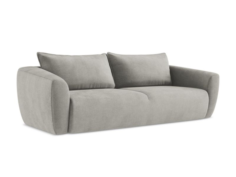 Kanapa 3-osobowa z funkcją spania Makamii Guava z tkaniny strukturalnej 238x102 cm jasny szary 1 szt.