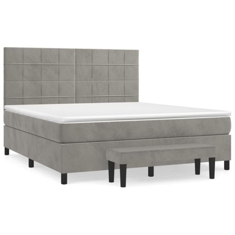 Łóżko kontynentalne WaszeMeble 160x200 cm jasnoszare WM-3137851 1 szt.