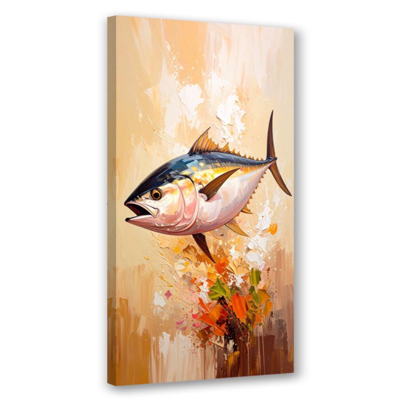 Obraz do kuchni baru restauracji Feeby Ryba Morze imitacja farby 60x120cm 1szt