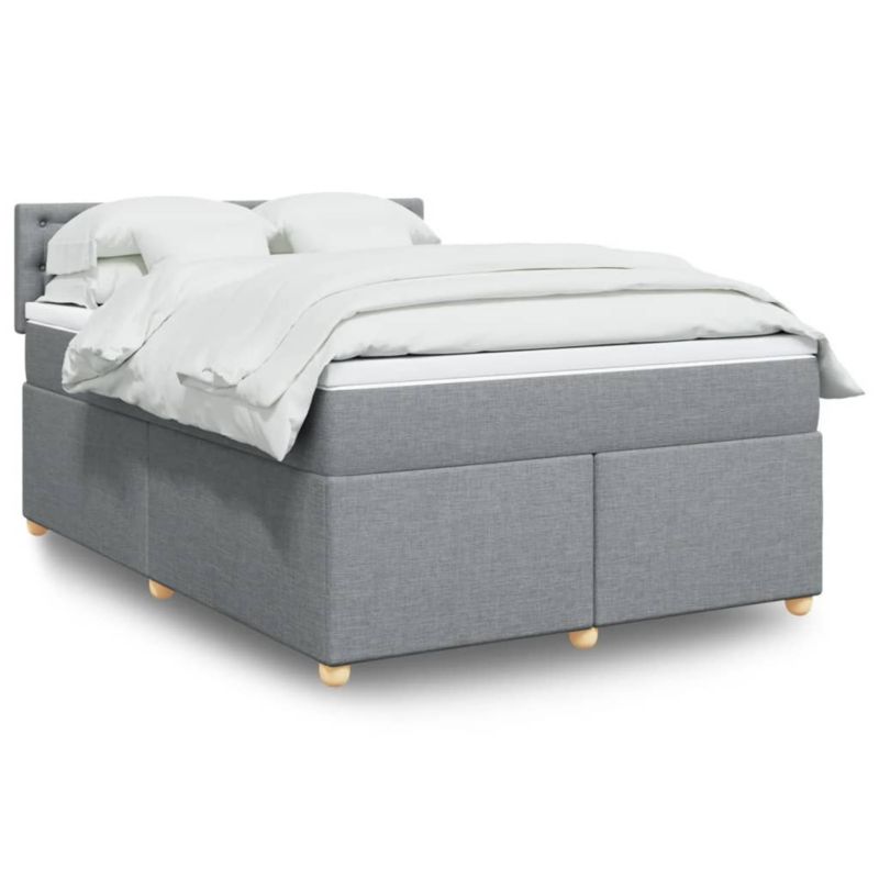 Łóżko kontynentalne WaszeMeble 160x200 cm jasnoszare WM-3289045 1 szt.