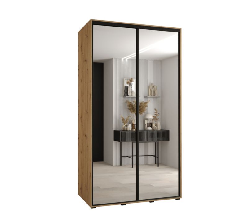 Szafa przesuwna Abiks CANNES 2 140 gł 60 artisan/artisan/czarny 1szt.