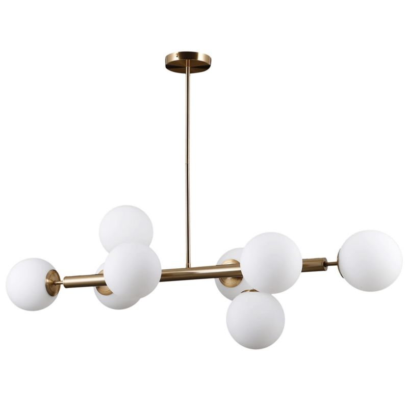 Lampa sufitowa wisząca Italux Raddi 2414 złoto-biała nowoczesna 8xG9 x 1 szt.