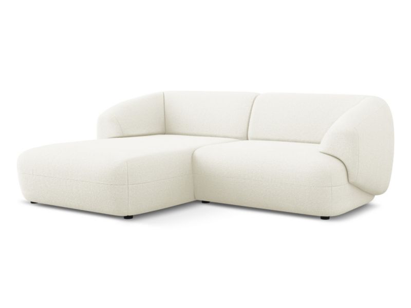 Narożnik lewostronny Makamii Moana z tkaniny bouclé 230x98 cm biały 1 szt.