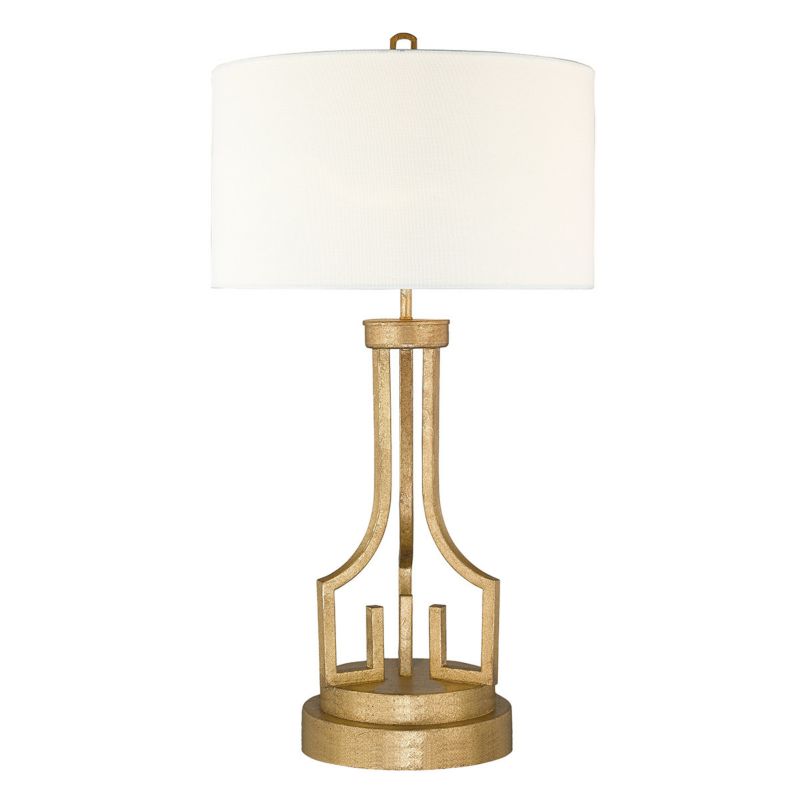 Lampka stołowa Gilded Nola Lemuria postarzany złoto-kremowa 1 x E27 x 60W IP20 wym: 80 x 45.1 x 45.1 cm tkanina - 1 szt.