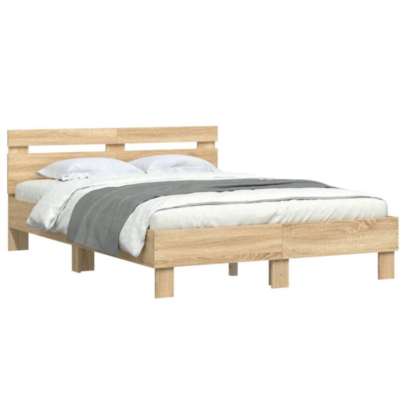 Łóżko drewniane WaszeMeble 135x190 cm brązowe WM-3207569 1 szt.