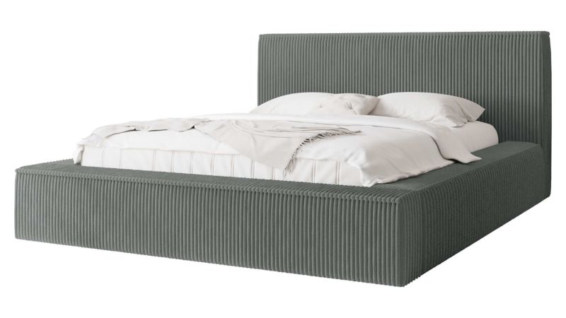 Łóżko tapicerowane MIRJAN 24 z pojemnikiem Glexi Sztruks 160x200 ciemnoszary sztruks 1 szt.