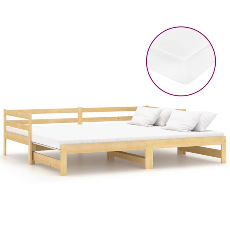 Łóżko z materacem drewniane WaszeMeble biały WM-3083654 1 szt.