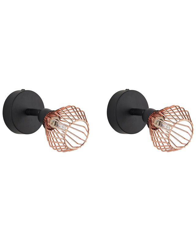 Zestaw 2 lamp spot Volga Regulowana Metal Czarny 1 par.