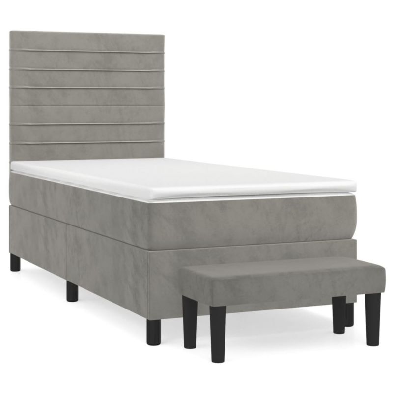 Łóżko kontynentalne WaszeMeble 90x190 cm jasnoszare WM-3137875 1 szt.