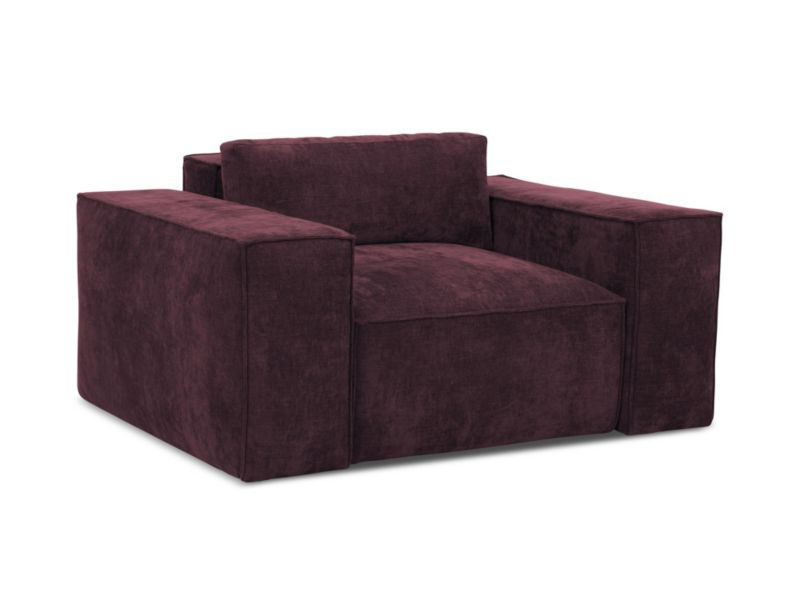 Fotel z funkcją spania Makamii Hana z tkaniny szenilowej 157x113 cm bordo 1 szt.