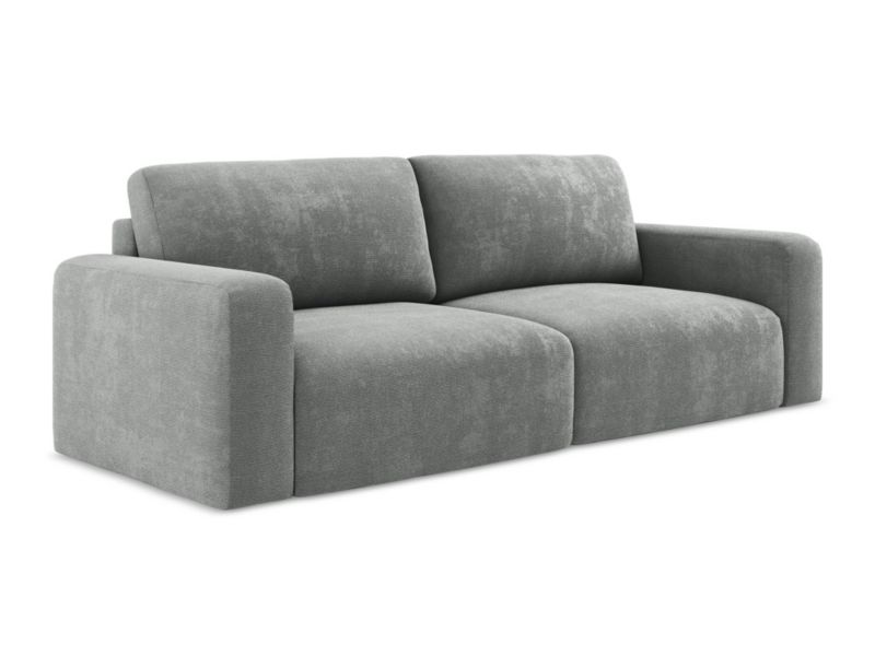 Kanapa 3-osobowa z funkcją spania Makamii Kona z tkaniny szenilowej 244x102 cm szary 1 szt.