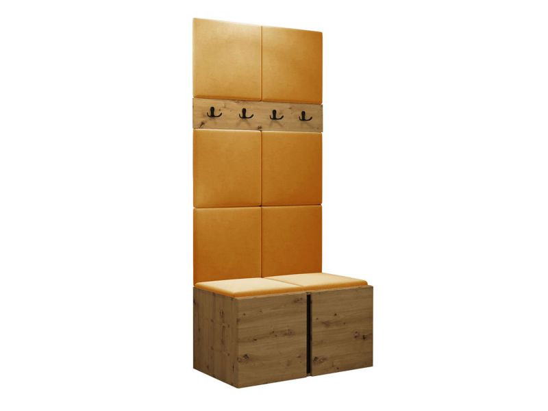 Garderoba MIRJAN 24 Orion IV dąb artisan/czarny + żółty 1 kpl.