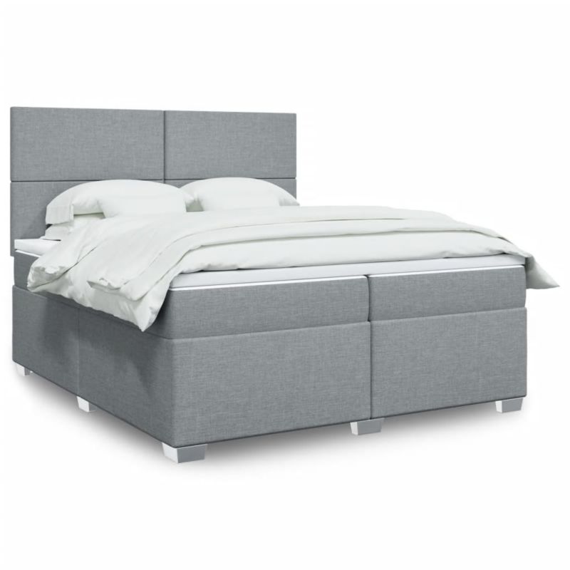Łóżko z materacem WaszeMeble 200x200 cm szary WM-3292888 1 szt.