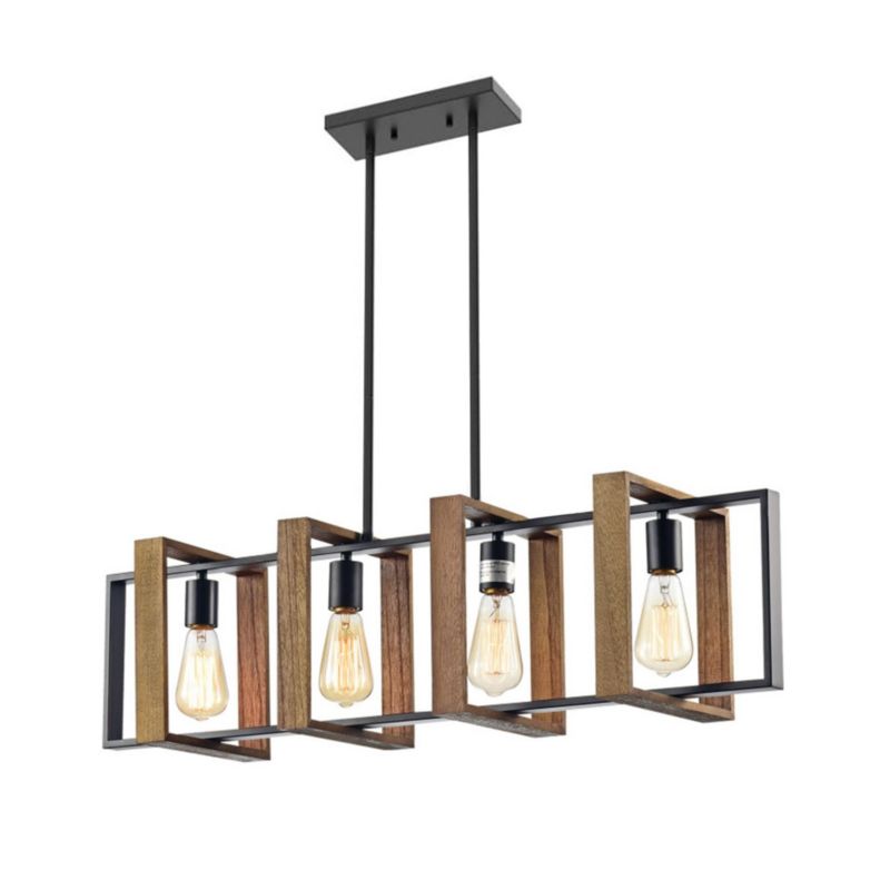 Lampa Sufitowa Wisząca Toolight App1583-4Cp Czarny Brązowy 1 Szt