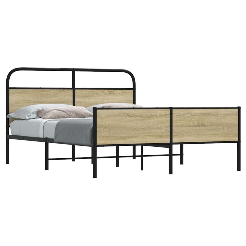 Łóżko metalowe WaszeMeble 150x200 cm dąb sonoma WM-3318693 1 szt.