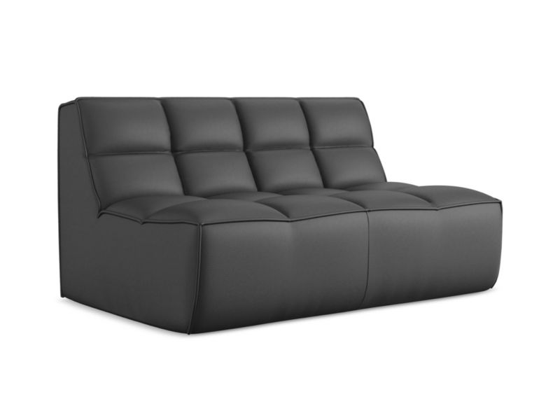 Modułowa sofa 2-osobowa Makamii Kalai ze skóry syntetycznej 160x93 cm szary 1 szt.