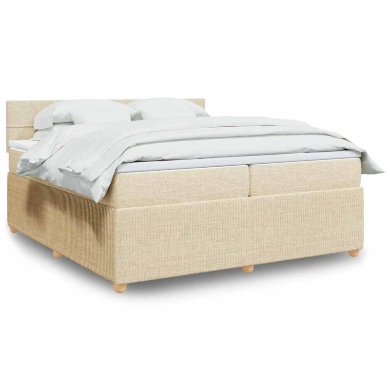 Łóżko z materacem WaszeMeble 200x200 cm kremowy WM-3289868 1 szt.