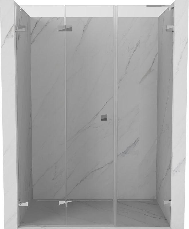 Drzwi prysznicowe składane Mexen Lunar-F L 150 cm chrom transparent 1 szt.