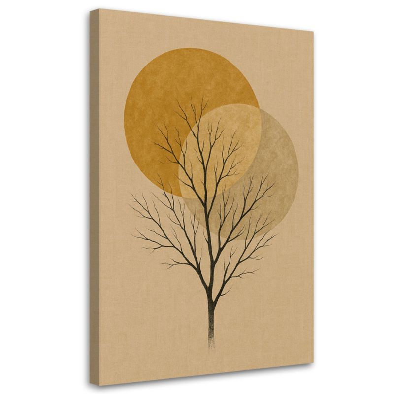 Obraz nowoczesny Feeby Drzewo Minimalizm Złoty Japandi 70x100cm 1szt