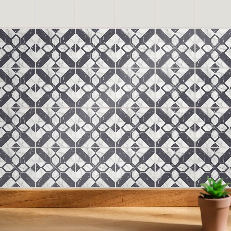 Naklejki na kafelki Wallfluent 15x15 cm Regularny wzór marmuru samoprzylepna folia 24 szt.