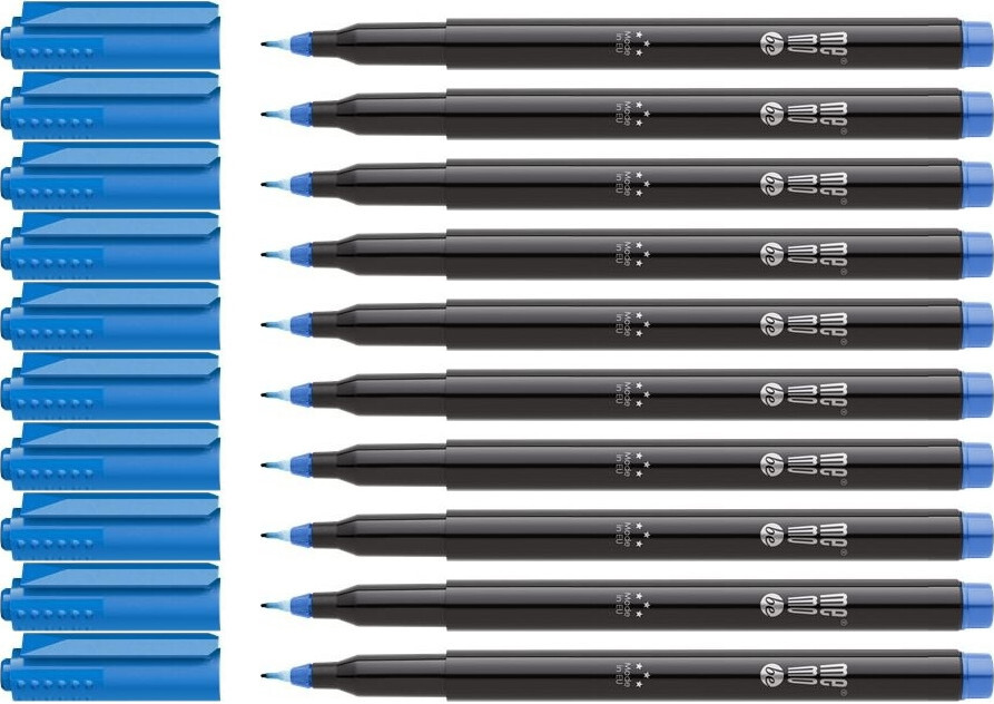 10x Marker permanentny MemoBe OHP MM251 F, okrągła, 0.5mm, niebieski