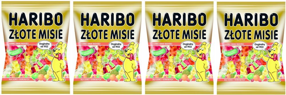 4x żelki Haribo Goldbaren Złote misie, mix smaków owocowych, 85g