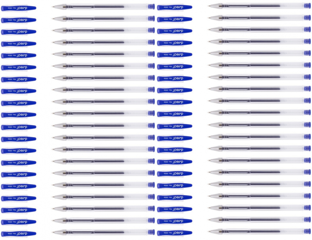 50x Długopis żelowy D.Rect, 3006, 0.5mm niebieskie
