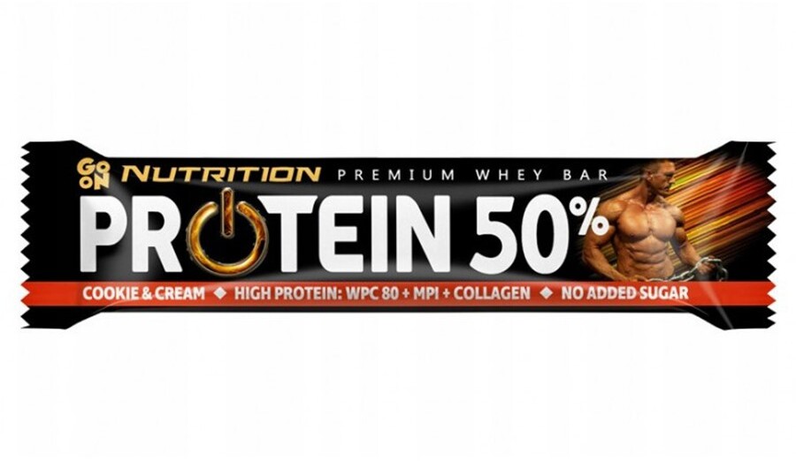 Baton proteinowy Sante Go On Nutrition Protein Bar 50%, ciasteczkowo-śmietankowy, 40g