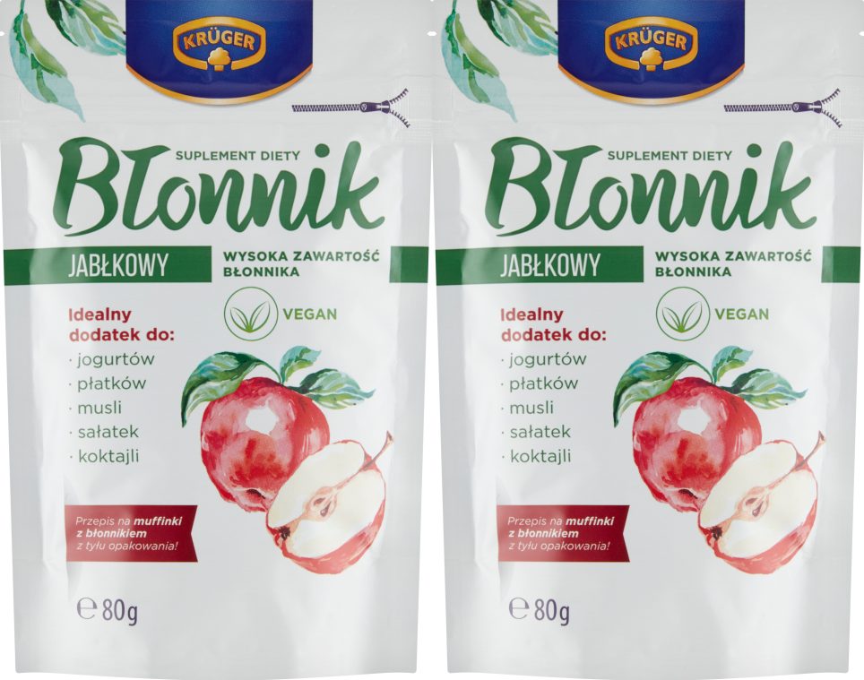 2x Błonnik jabłkowy Krüger, suplement diety, 80g