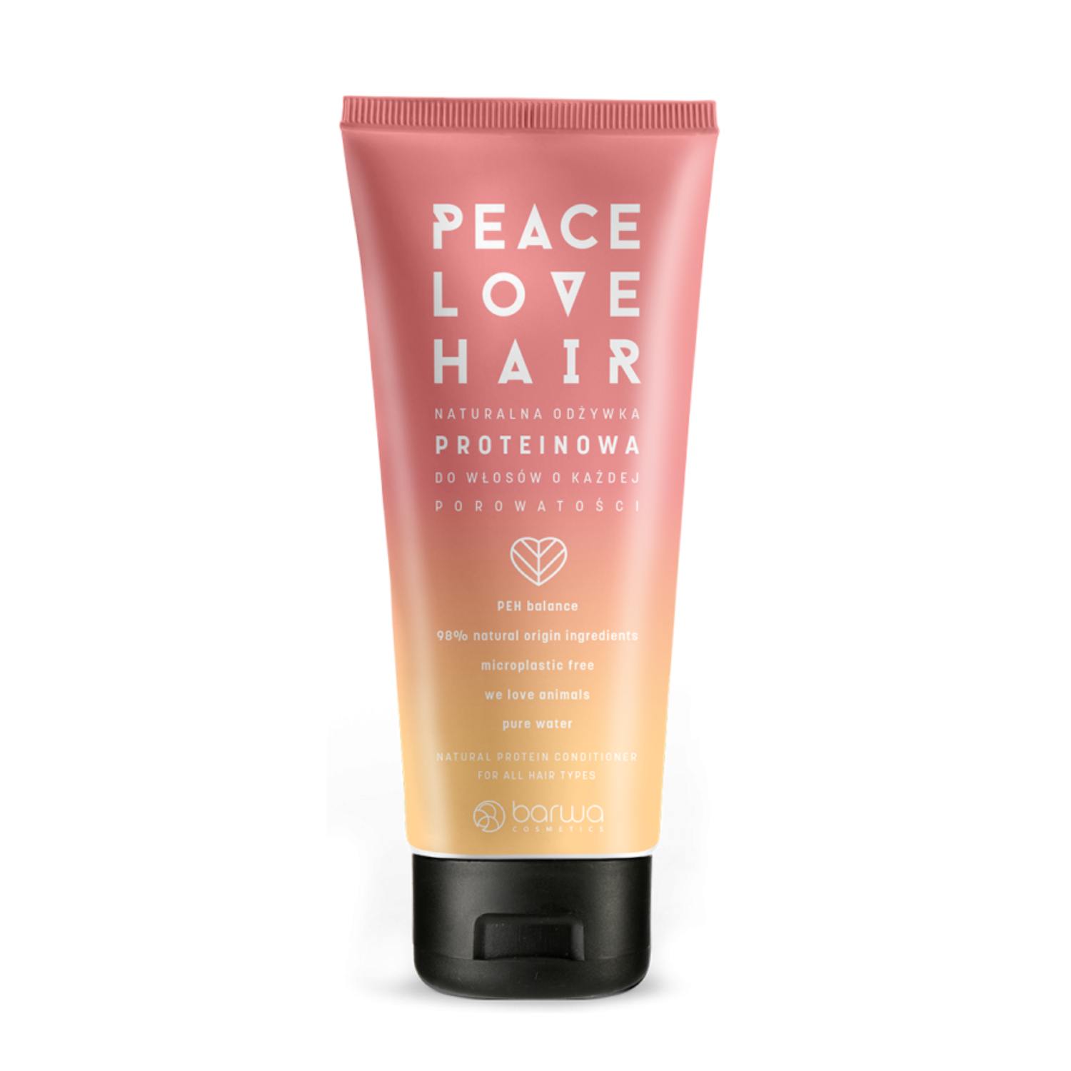 Barwa peace love hair - naturalna odżywka proteinowa do włosów o każdej porowatości, 180 ml (data ważności: 30.11.2025)