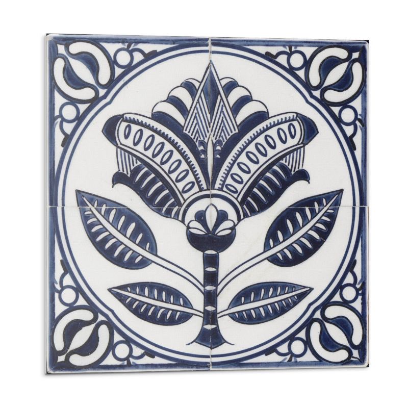 Kafelki samoprzylepne Wallfluent 30x30 cm Ceramiczny wzór florystyczny 9 szt.