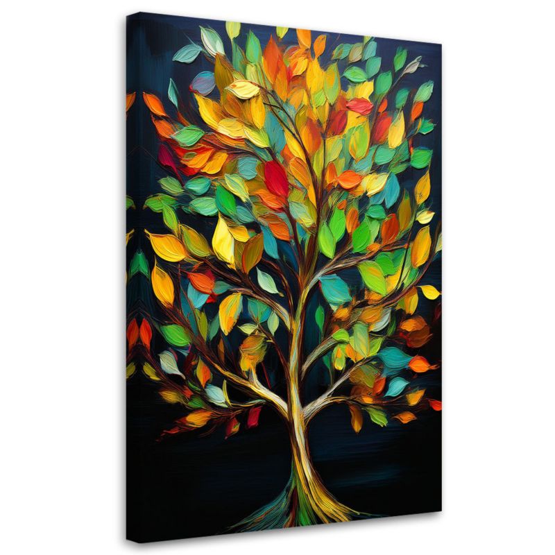 Obraz na płótnie Feeby Drzewo Kolorowe Liście Abstrakcja 40x60cm 1szt