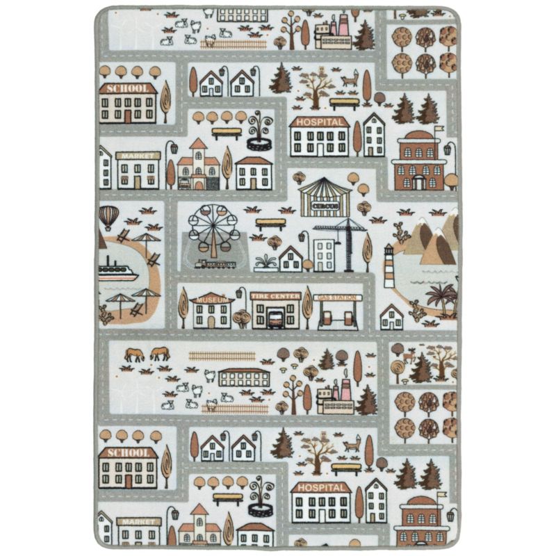 Dywan dziecięcy Ulice Minipolis 200x300 cm e-floor szary 1 szt