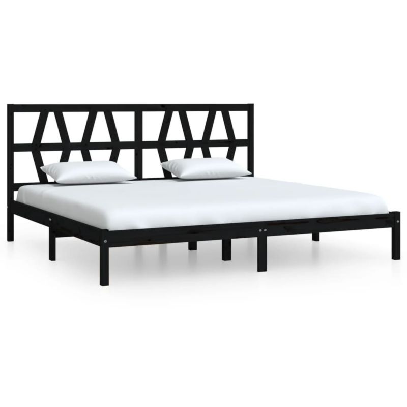 Łóżko drewniane WaszeMeble 200x200 cm czarna WM-3104022 1 szt.