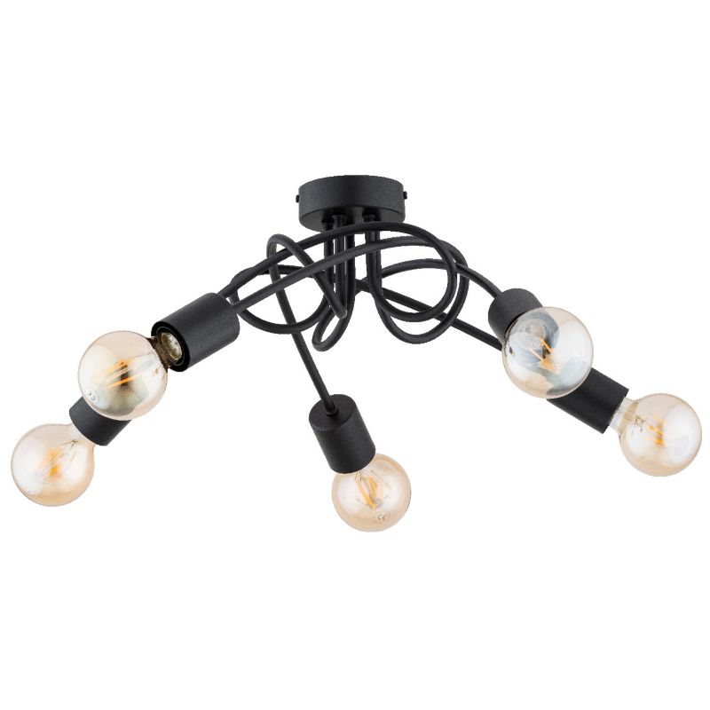 Lampa sufitowa Alfa Disel czarna wym: 22 x 54 x 54 cm 5xE27 x 15W 1 szt.