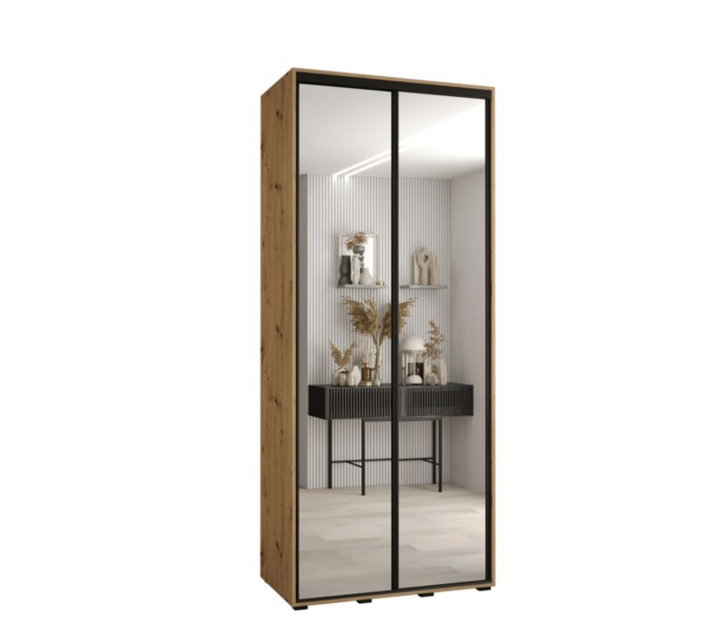 Szafa przesuwna Abiks CANNES 2 100 gł 45 artisan/artisan/czarny 1szt.