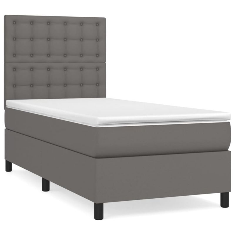 Łóżko kontynentalne WaszeMeble 90x190 cm szare WM-3142819 1 szt.