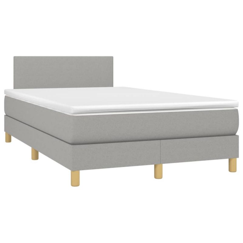 Łóżko kontynentalne WaszeMeble 120x200 cm jasnoszare WM-3133541 1 szt.