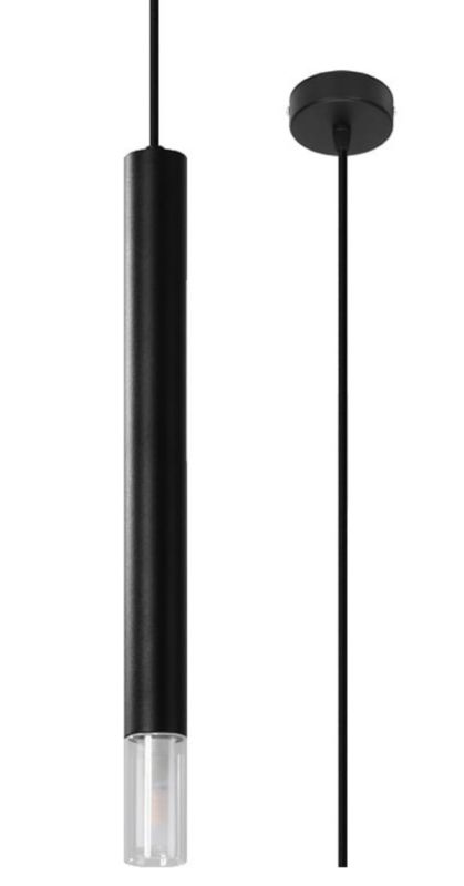 Lampa sufitowa wisząca Sollux Lighting Wezyr 5578 czarno-przezroczysty szerokość 8 cm 1xG9 x 12W 1 szt.