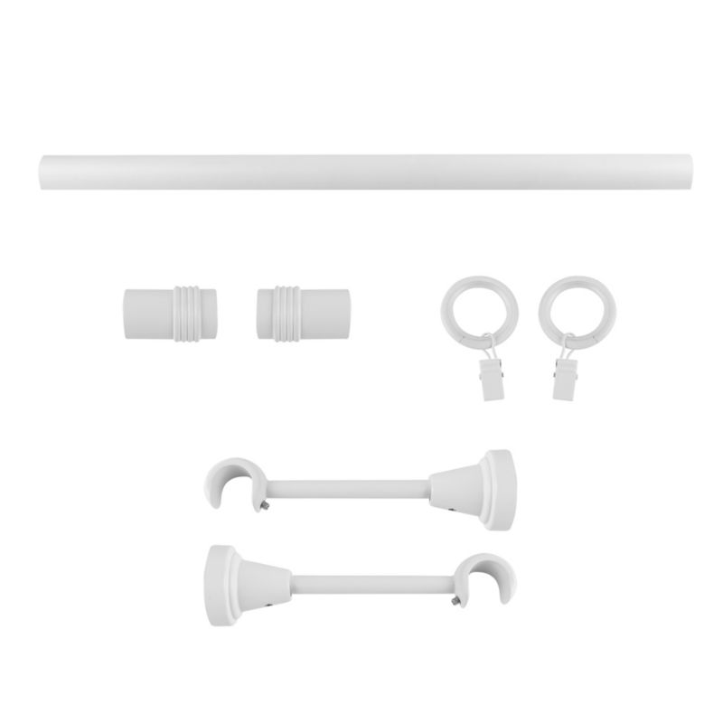 Karnisz pojedynczy GoodHome Anafi 19 mm 200 cm cylinder biały mat